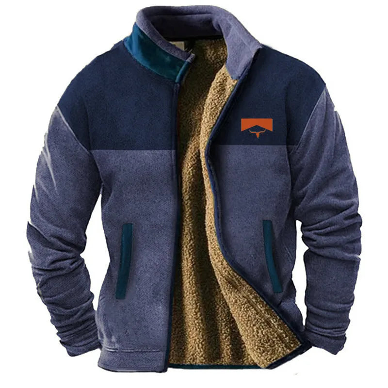 Men's polyester padded coat in regular fit available in blue, green, and light brown colours