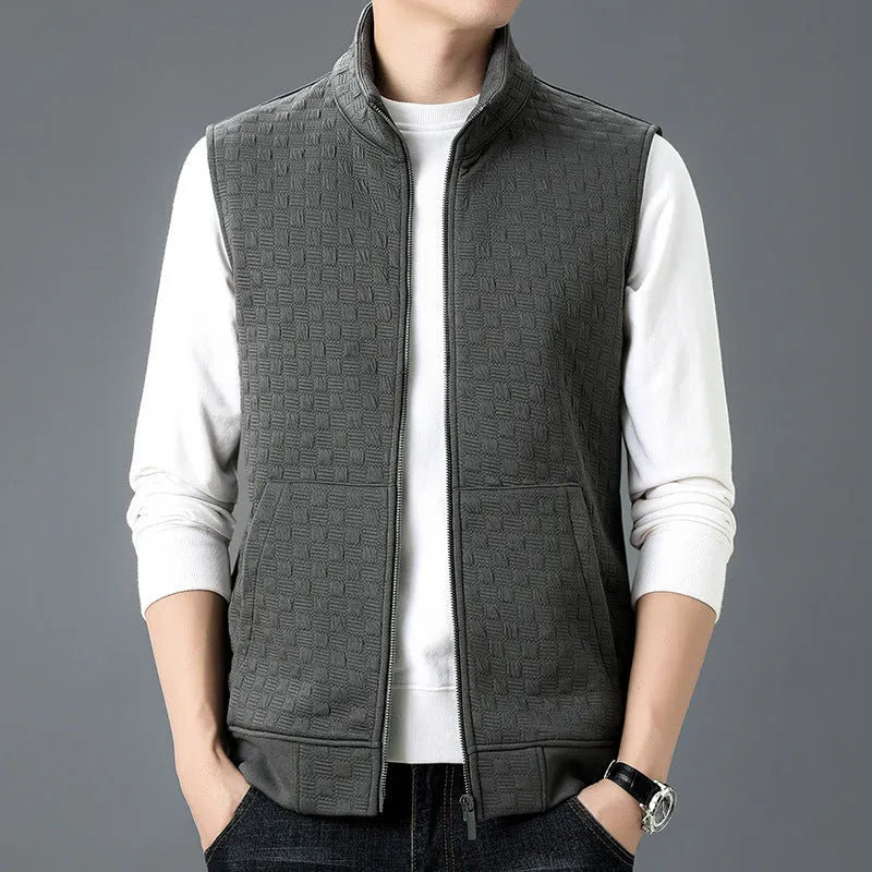 Men's sleeveless waistcoat vest in a cardigan style available in multiple colours.