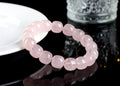 Pink crystal barrel bead bracelet with 11x12mm geometry beads and grinding finish