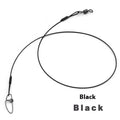 Set of 10 anti-bite steel wire fishing accessories with double buckle pins in black, green, and red colours