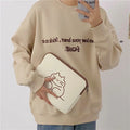 Embroidered cat design tablet protective sleeve in nylon with zipper closure