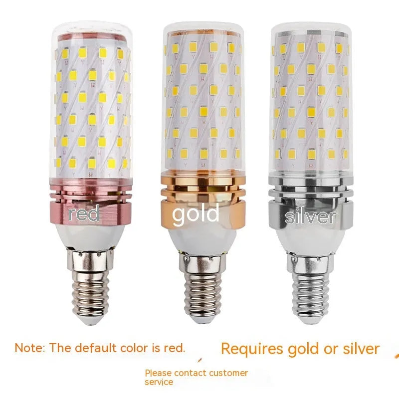 12W LED corn bulb E14 small screw base with 60 beads and tricolour dimming option