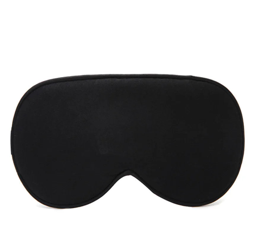 Double-sided mulberry silk eye mask in champagne colour with embroidered print.