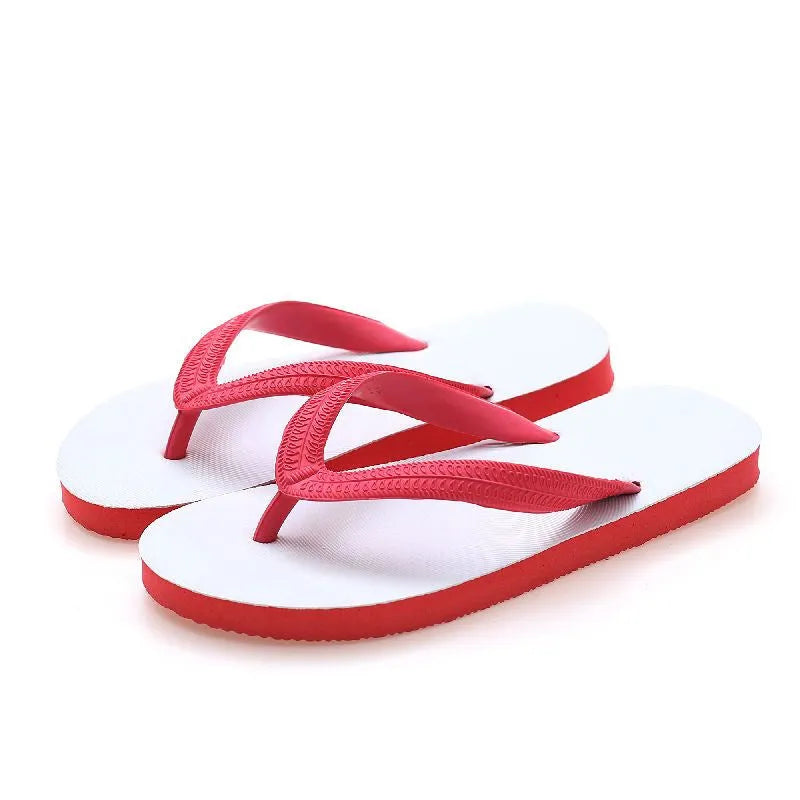 Green rubber flip-flop with fish label design, showing textured non-slip sole.