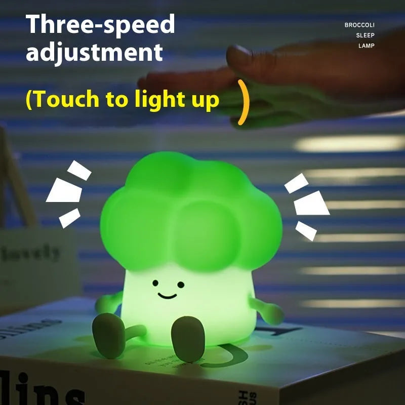 Cartoon eggplant shaped small night lamp with soft yellow light, 1200mAh