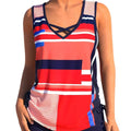 Women's printed split hem boxer swim shorts swimsuit in polyester fabric