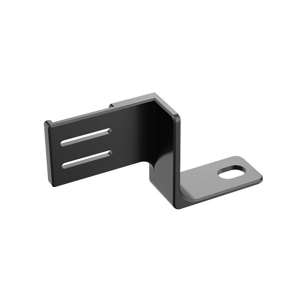 Black aluminium microphone extension bracket with 1/4 inch mount and adapter cable