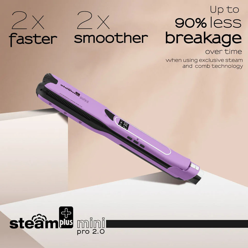 Mini steam hair straightener in champagne colour with 200W power for curling and straightening