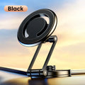 Telescopic folding car phone holder with magnetic suction in black or silver colours