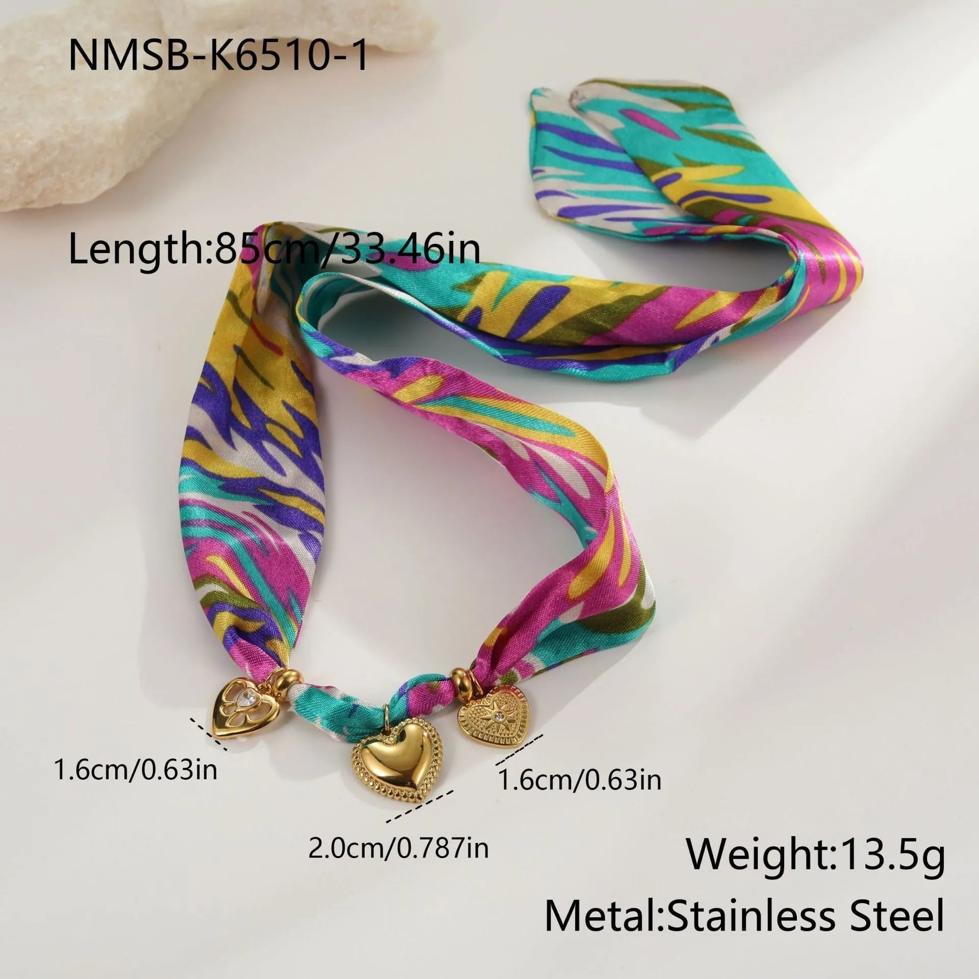 Stainless steel geometric jewellery with electroplated finish and adjustable chain