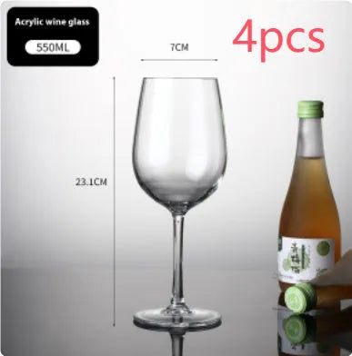 Modern simple style plastic wine glass with 300ml or 550ml capacity for party catering