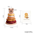 Wooden baby early education puzzle lion set column toy in Lion Sleeve Column colour for children aged 4-6