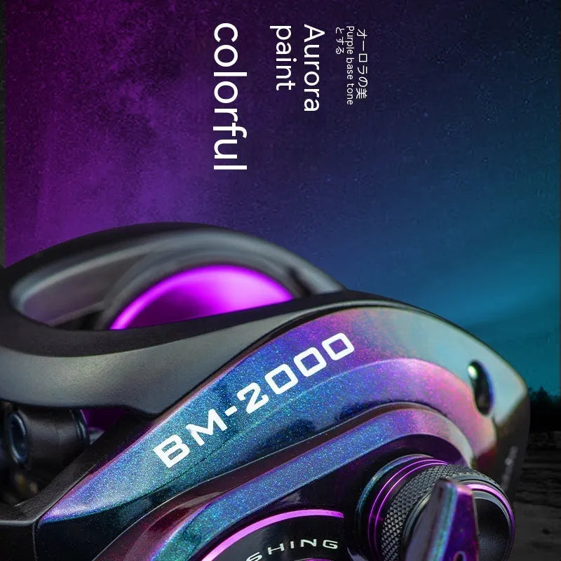 BM2000 fishing reel with magnetic brake system in water drop shape