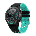 Outdoor sports smart watch with 1.3-inch screen and blue silicone strap showing step count display.