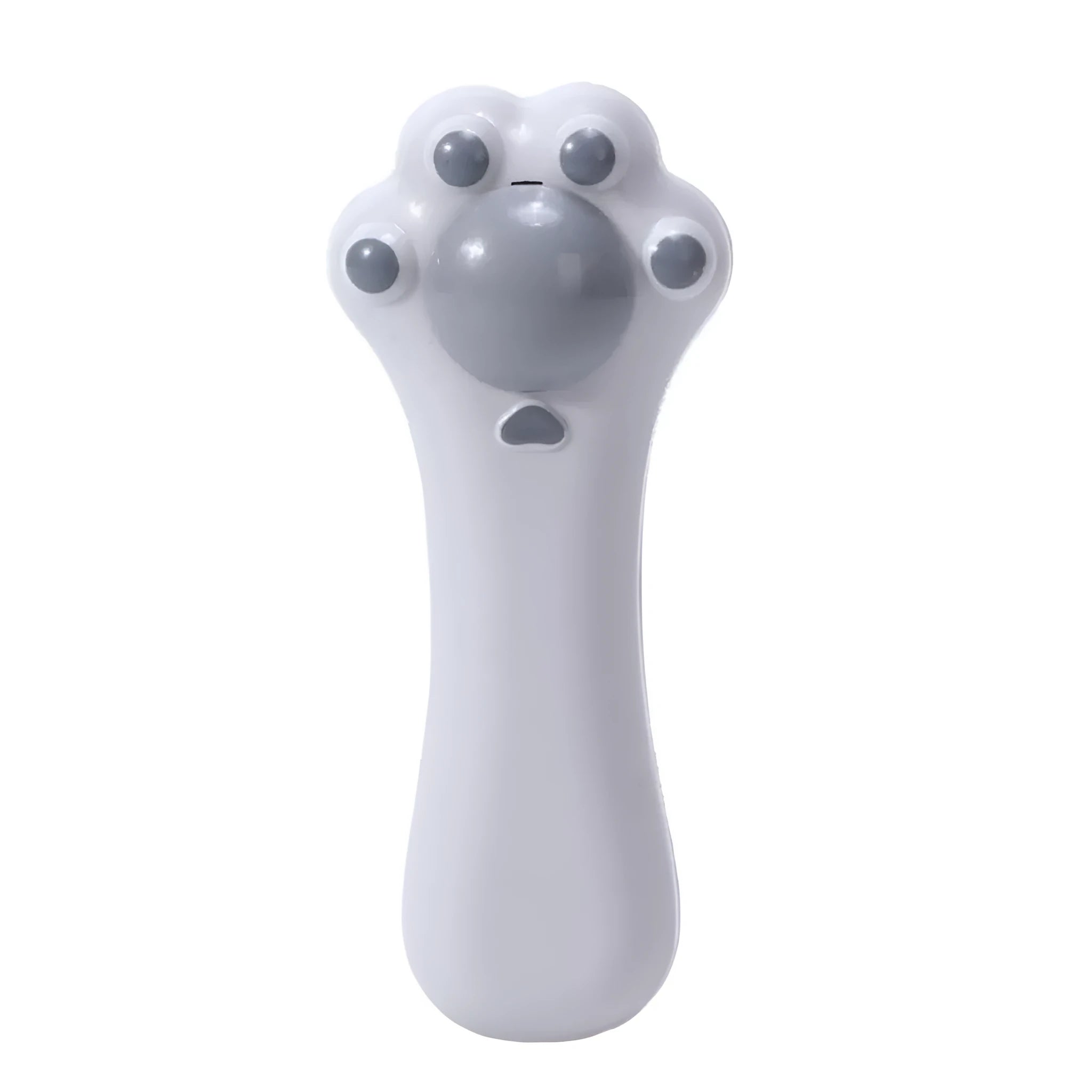 Blue cartoon design dual-purpose cat grooming brush and dental toy with catnip on a white background.