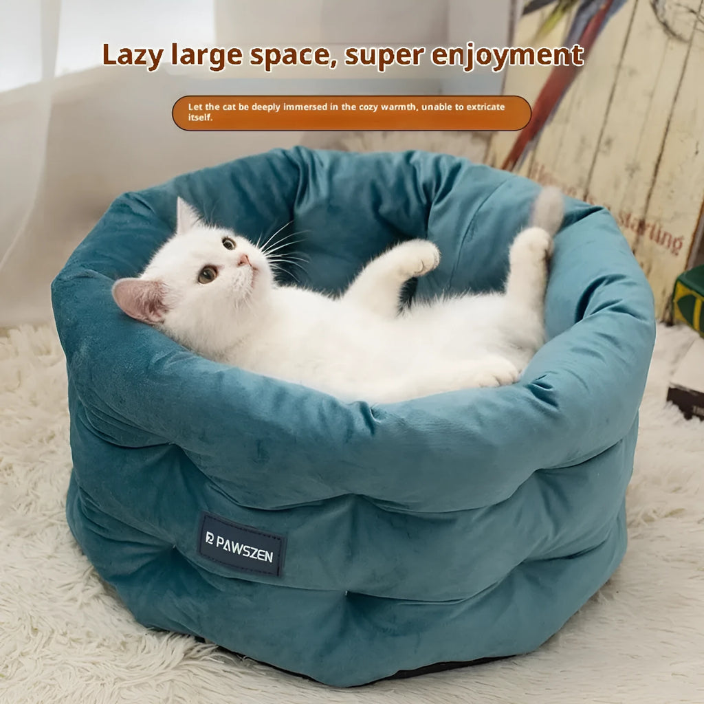 Cloth cat bed in beige, medium size 48x26cm, for cage use