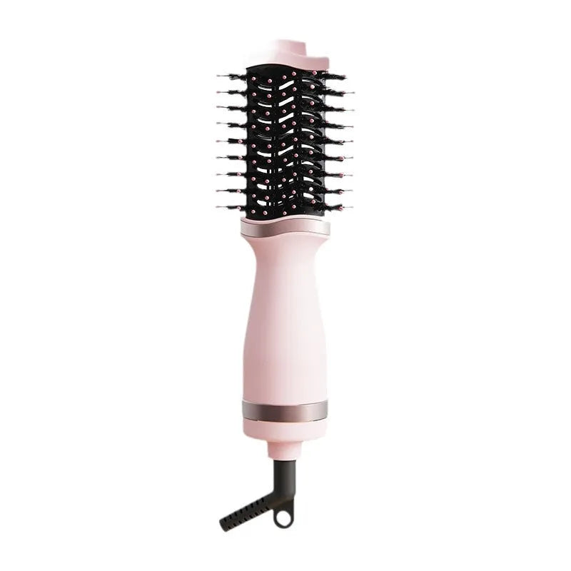 Pink multifunctional hair dryer with integrated styling comb and constant temperature hair care system