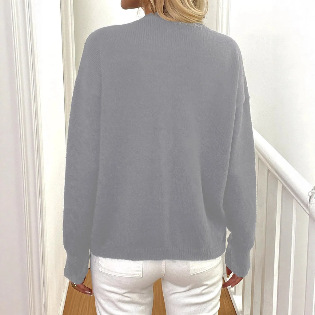 Women's deer plush sweater coat in street hipster style with princess sleeves