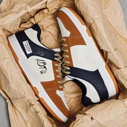 Lace-up casual sneakers in youth fashion style with wear-resistant soles