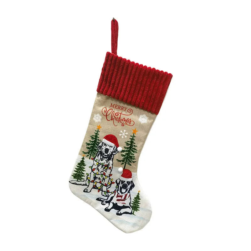 Large cloth Christmas tree pendant ornament in pastoral or American style, measuring 46cm by 28cm.