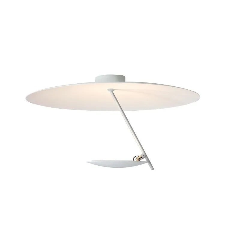 Iron ceiling lamp with warm LED lighting in white or white gold finish, 50cm diameter