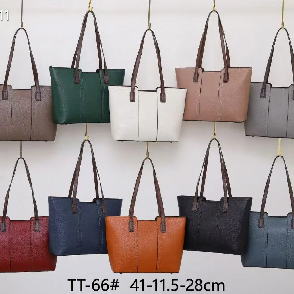 Genuine leather women's shoulder bag in box-type design with shoulder strap, shown in khaki colour