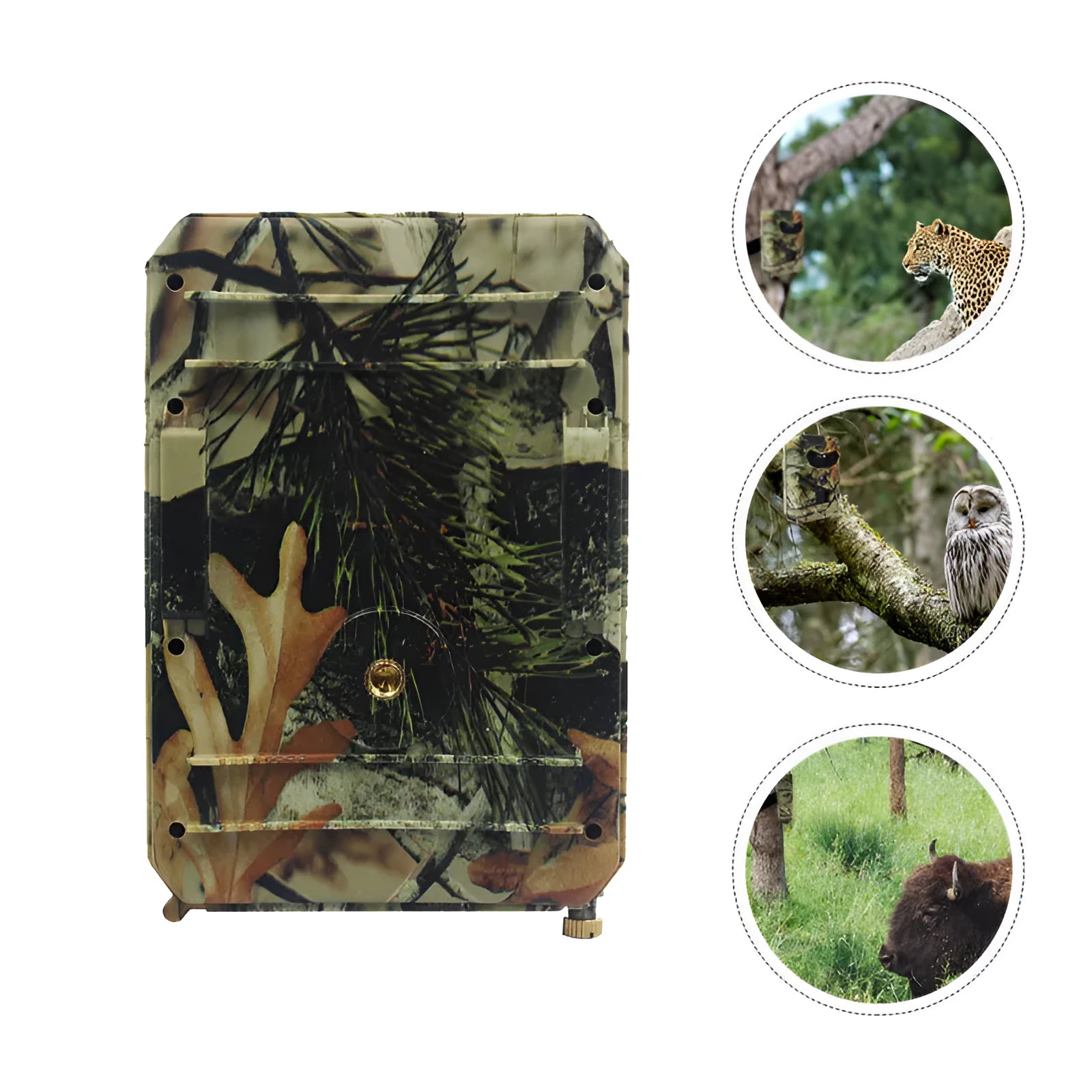 Yellow brown 16MP hunting game camera with infrared lights for night vision