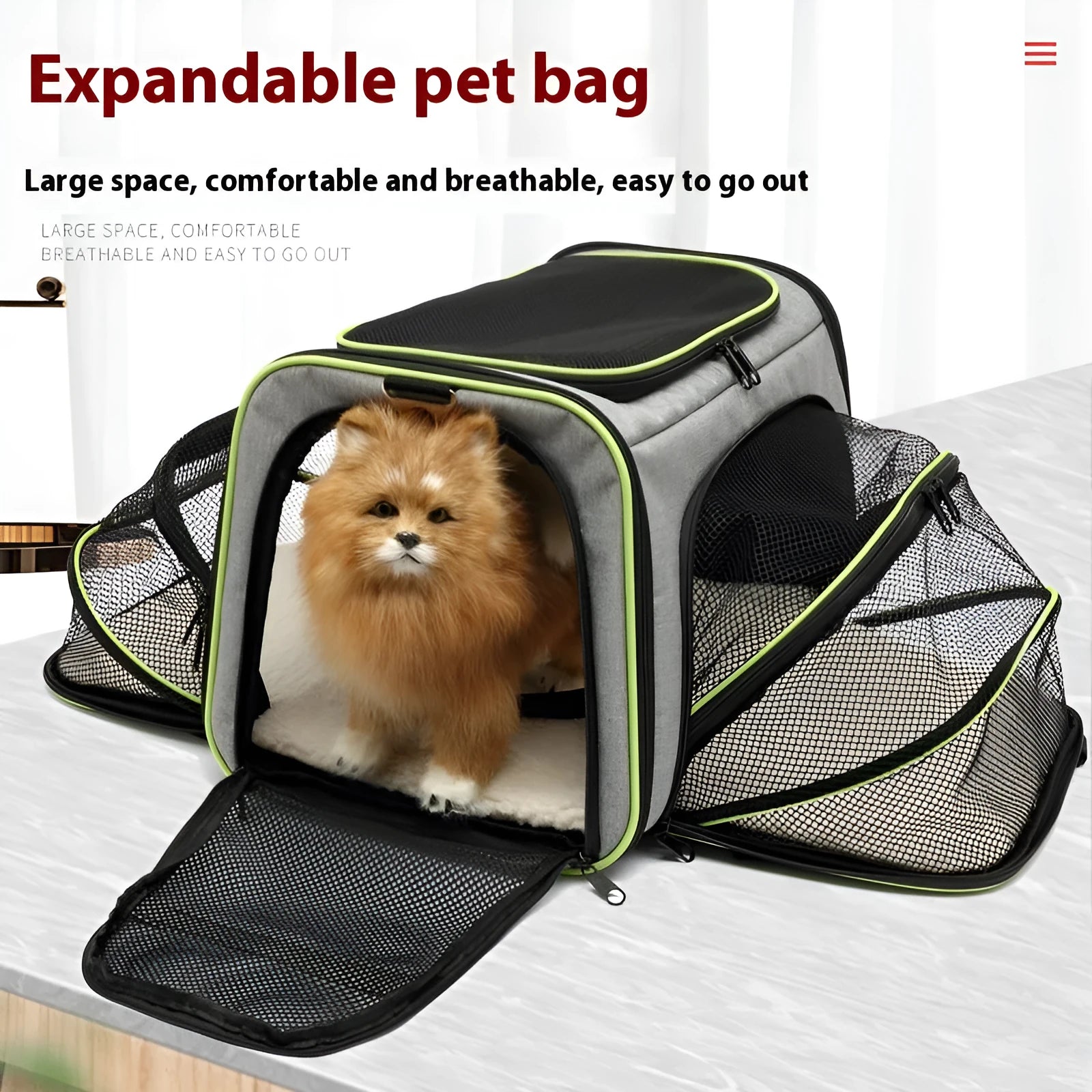 Portable cat carrier bag in 600D cation fabric with small and large size options