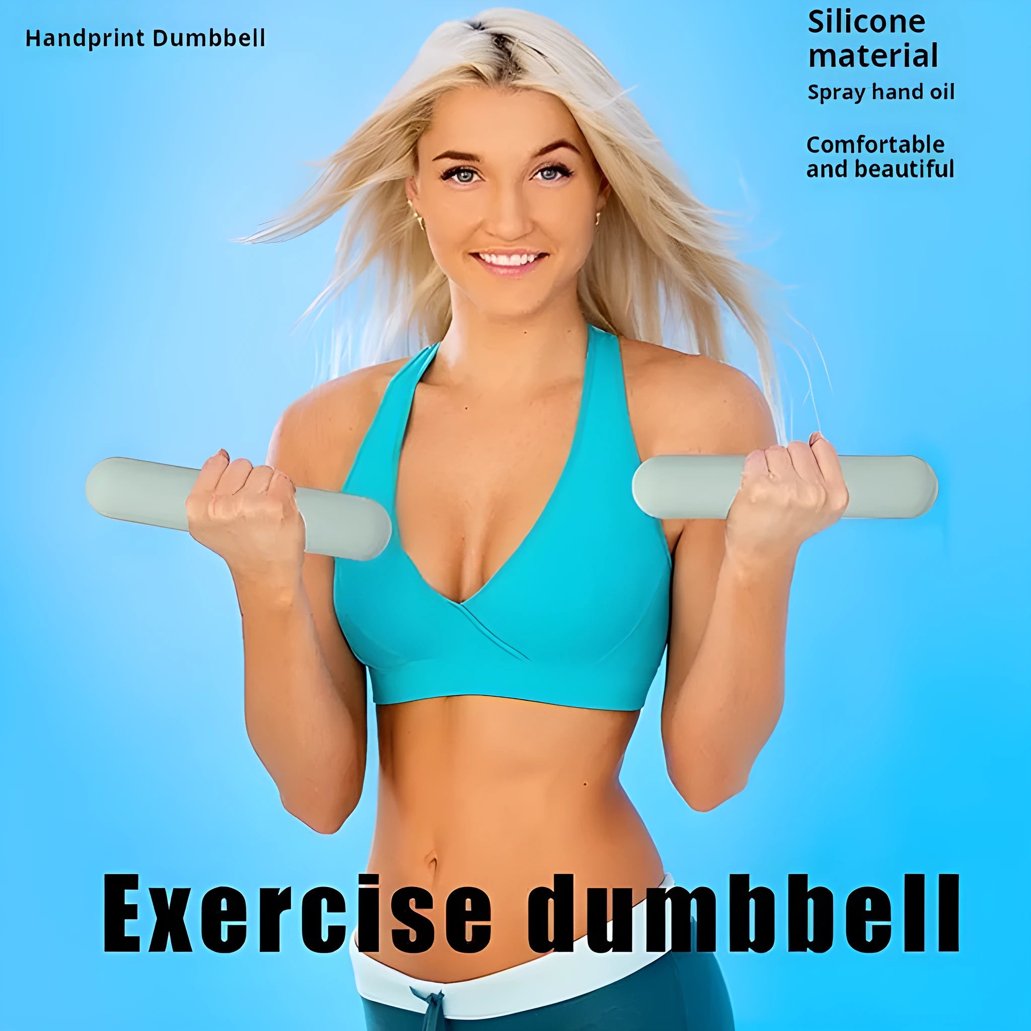 Silicone edging hand-drawn dumbbell stick in various colours and weights for fitness training.