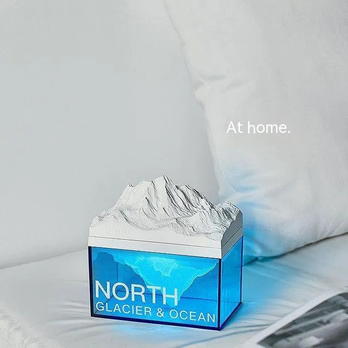 Glacier night light Bluetooth speaker acrylic compact bedside lamp 13.8 x 8.5 cm solid colour