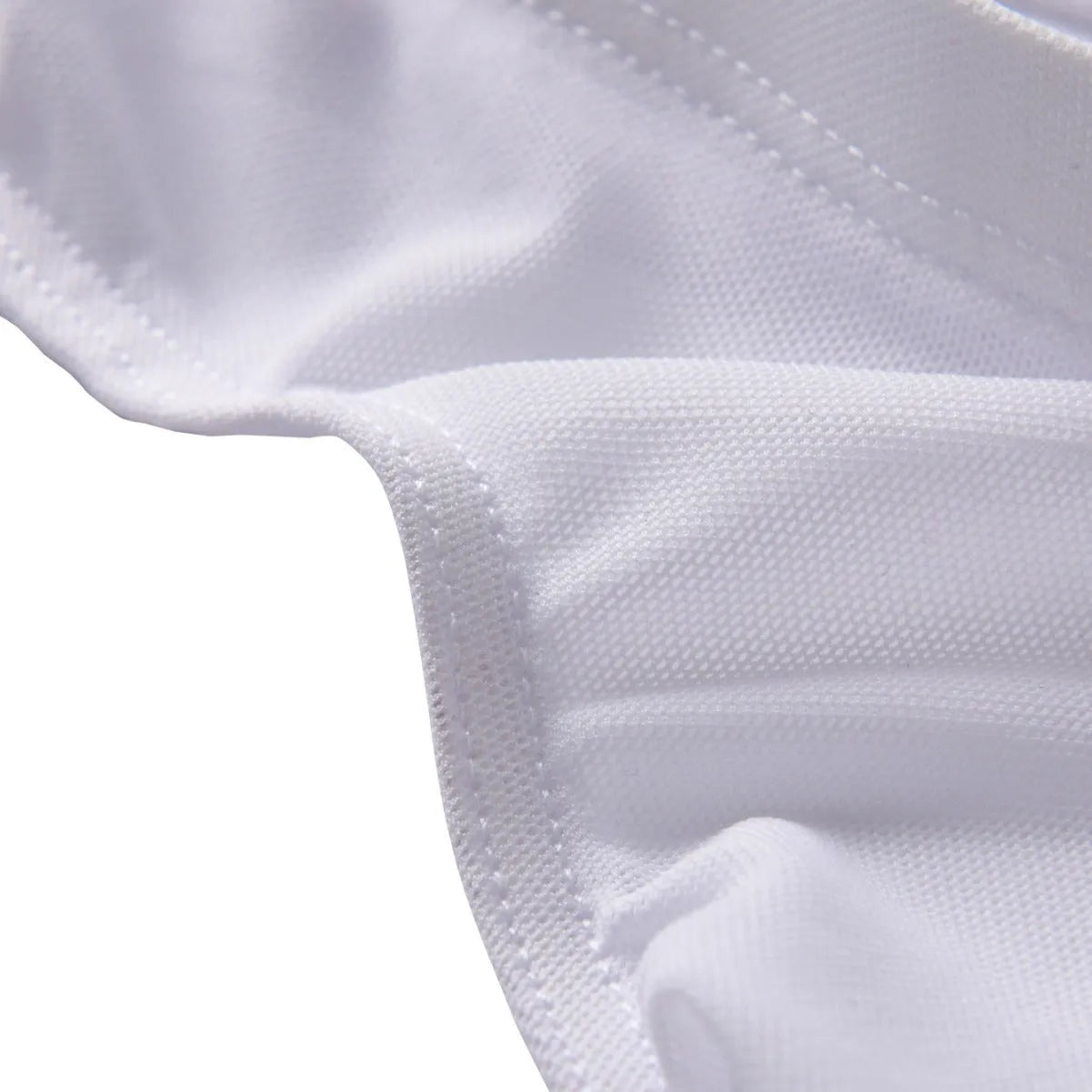 Men's black ice silk triangle mid waist shorts showing low waist design and knitted construction