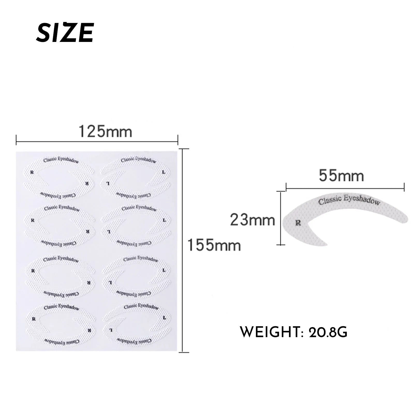 Set of four reusable eyeliner makeup stencils for creating wing and cat-eye designs