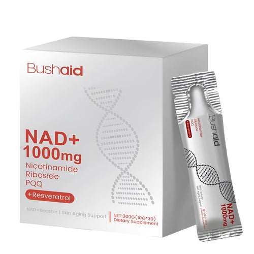 Bottle of 300g anti aging liquid drink supplement with nicotinamide ribose and Sophora japonica extract.