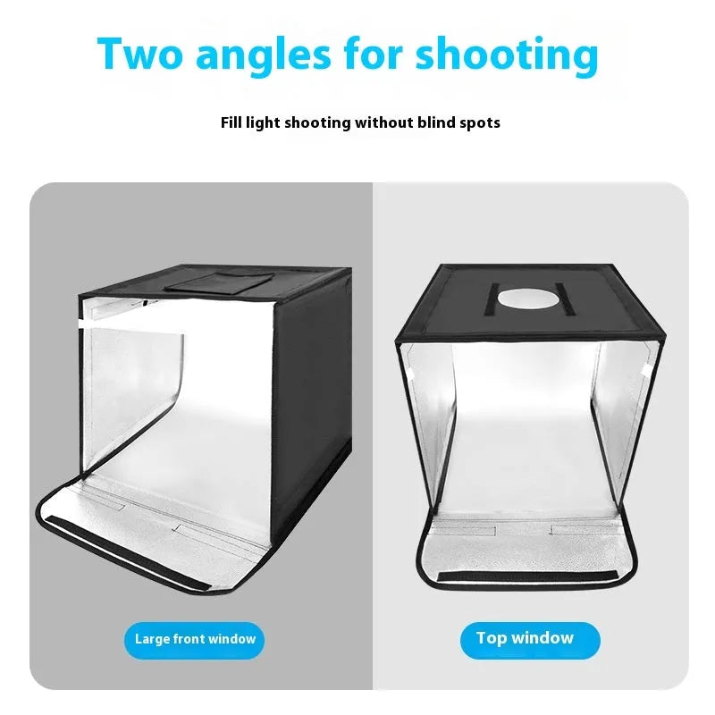 50cm foldable studio light box with metal frame and reflective cloth interior