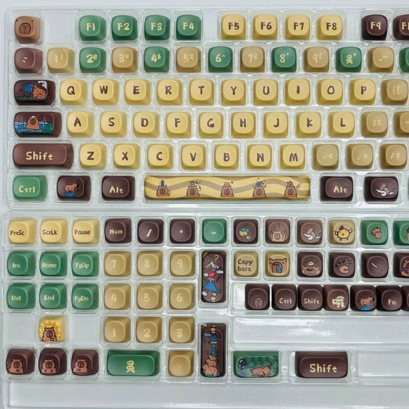 Capabala 130-key ABS mechanical keyboard keycap set with MOA height profile
