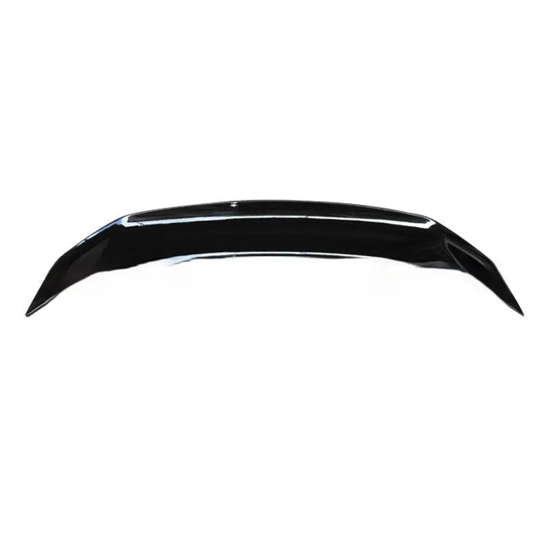 Universal punch-free ABS plastic car spoiler tail wing in bright black finish.