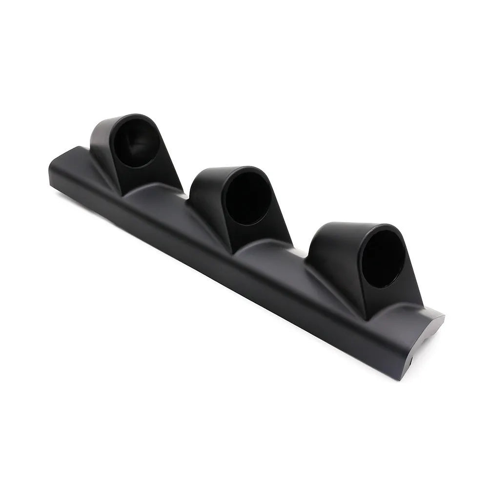 Black three-hole car instrument mounting bracket for 52mm gauges in right-hand drive vehicles