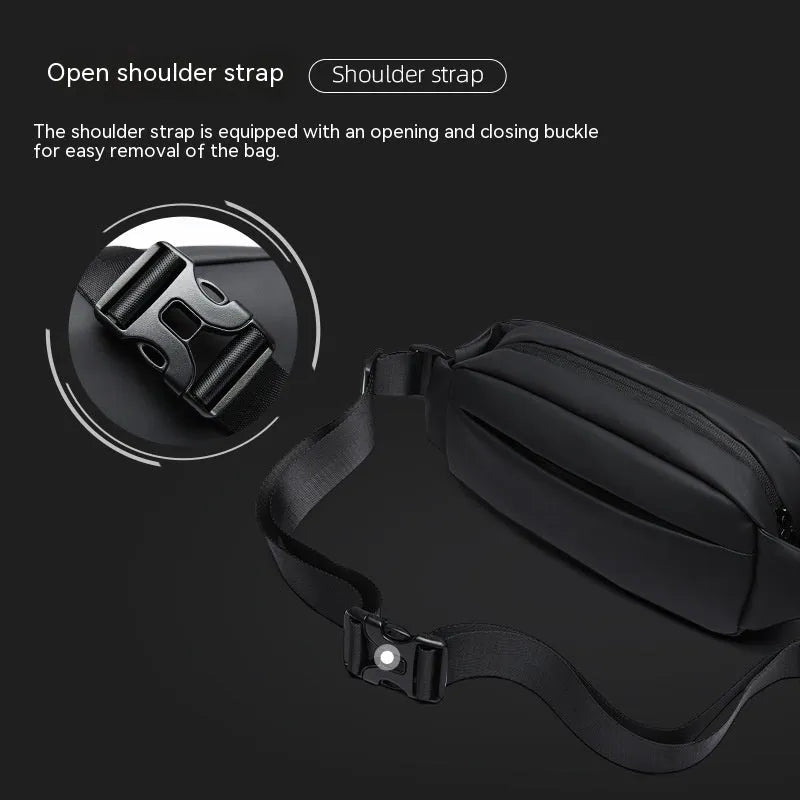 Men's black Oxford cloth messenger bag with one-shoulder riding design for daily use