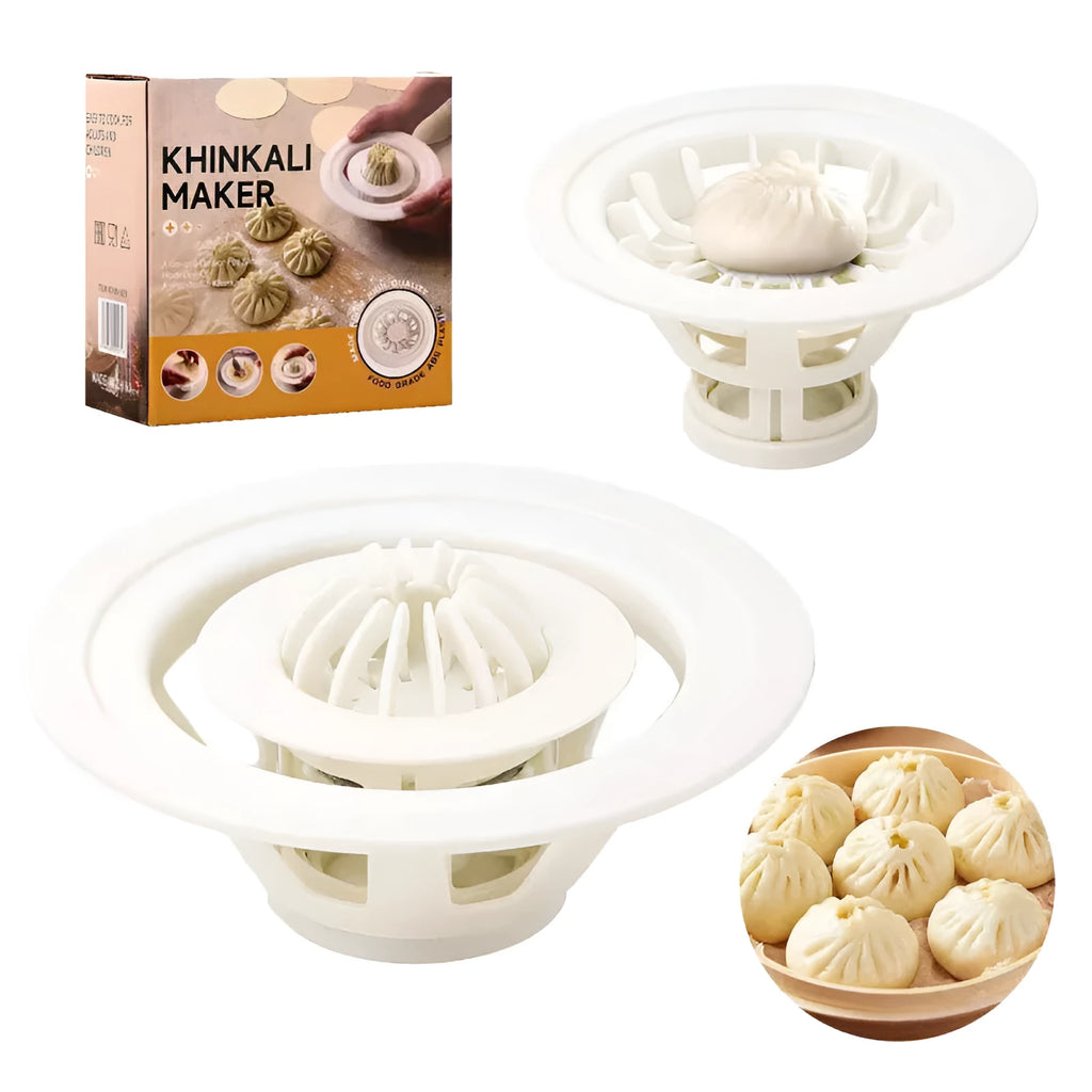 Black Jinkali 4-piece steamed bun and dumpling mould set for kitchen use