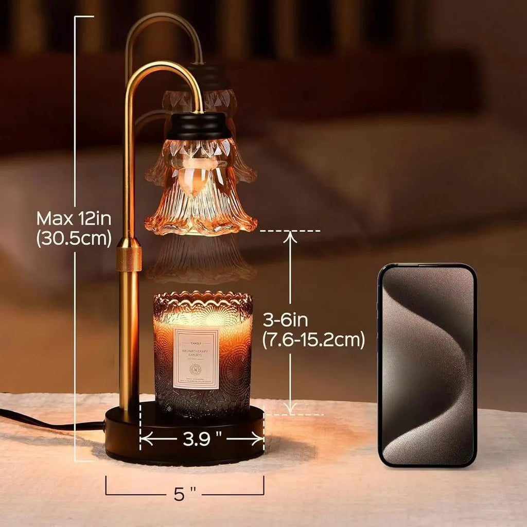 Bamboo aromatherapy wax melting lamp with international voltage compatibility 110V-220V