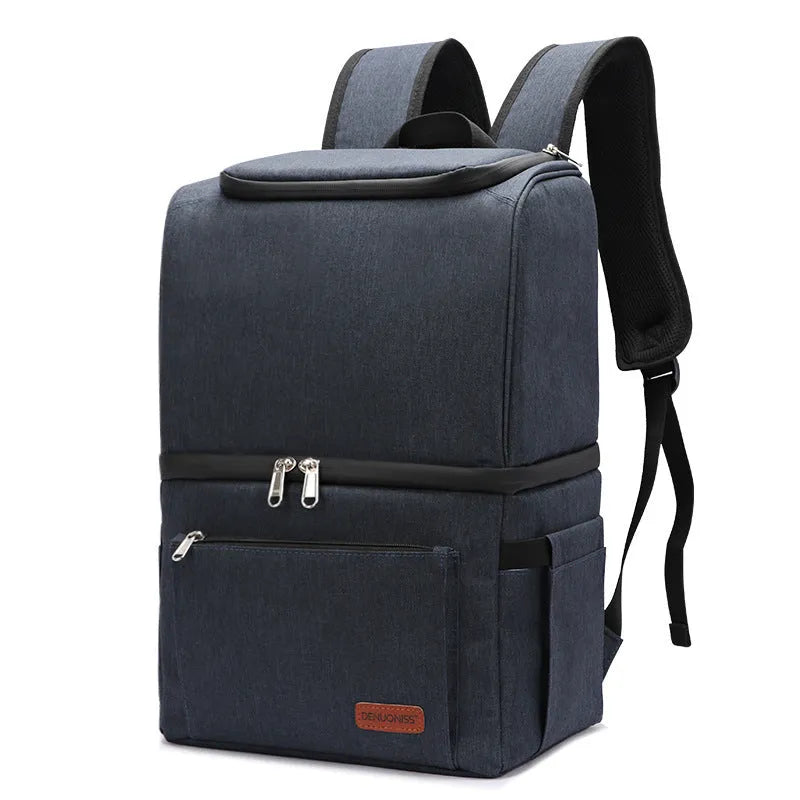Double layer insulated waterproof picnic backpack with shoulder straps in multiple colour options