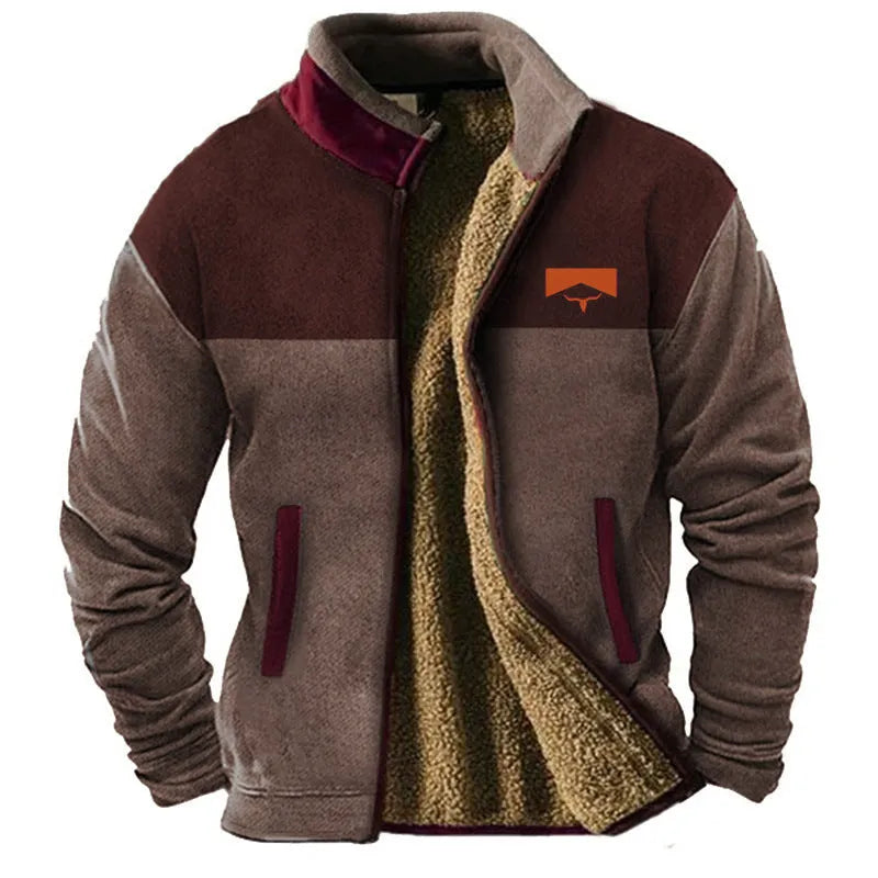 Men's polyester padded coat in regular fit available in blue, green, and light brown colours