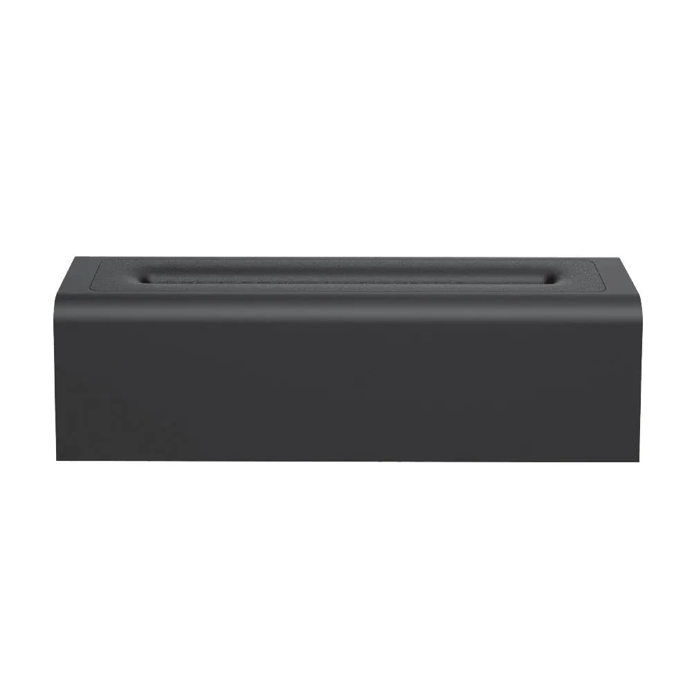 Square black USB aroma diffuser with colourful flame simulation effect and water mist emission