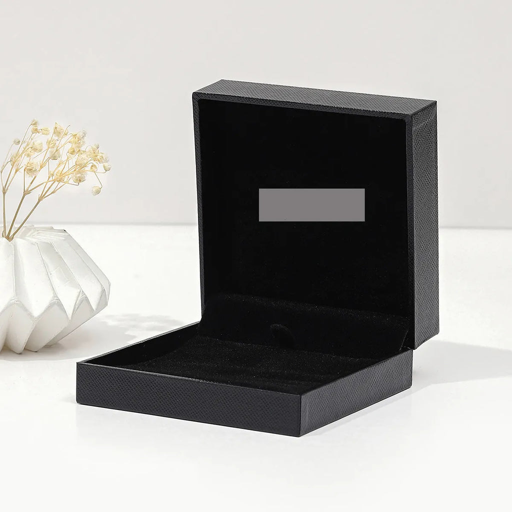Women's alloy necklace and earrings set with gold-plated inlaid artificial gems and zircon chain on black box