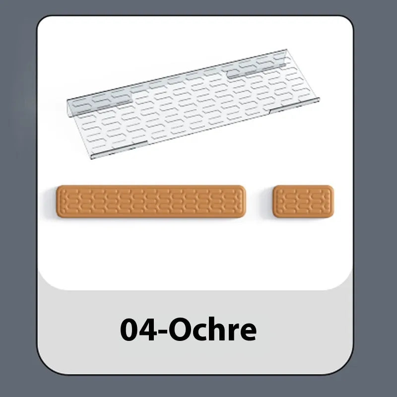 Double-sided computer desk mat with memory foam wrist rest in multiple colour options