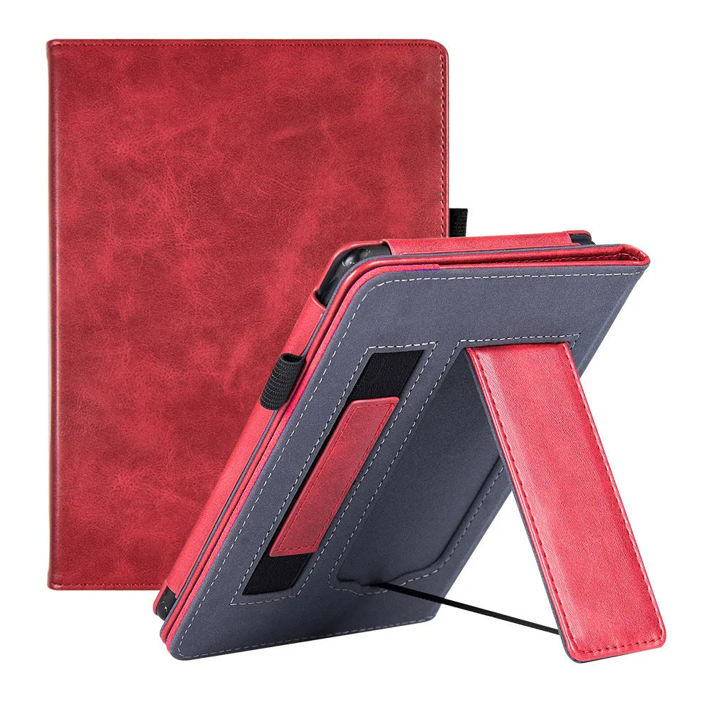 Kindle Paperwhite 5 leather case with integrated wrist strap bracket in multiple colour options