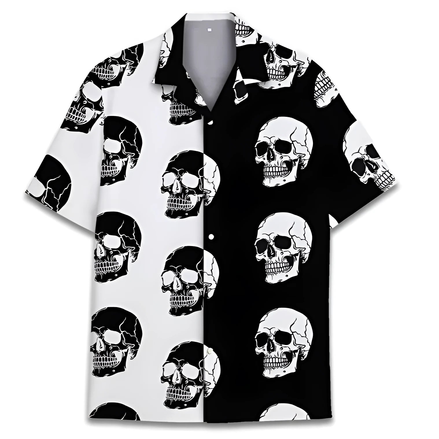 Man wearing a short-sleeve Cuban collar Hawaiian shirt with a digital print pattern in summer.