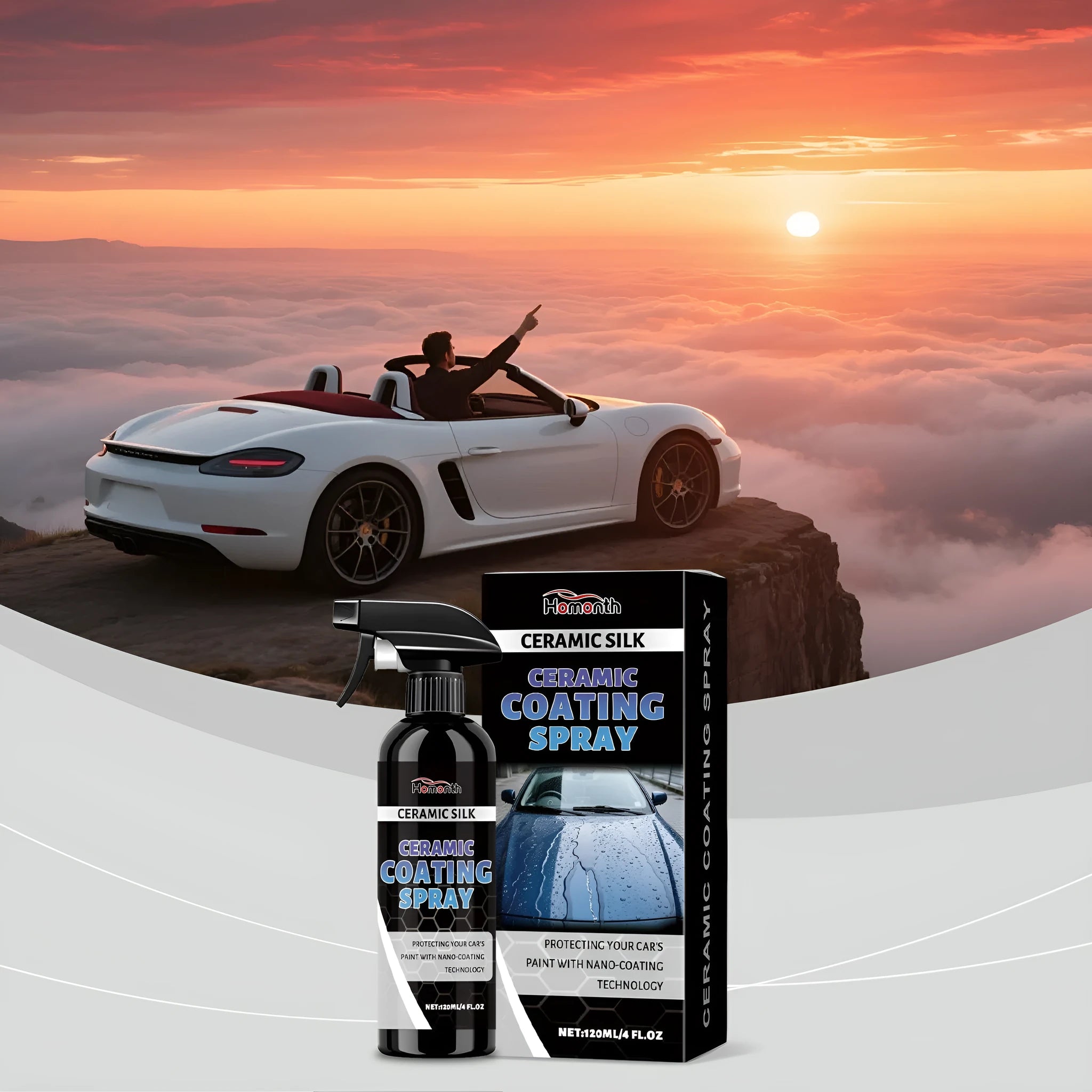 120ml bottle of ceramic coating spray protective agent for vehicle paintwork.