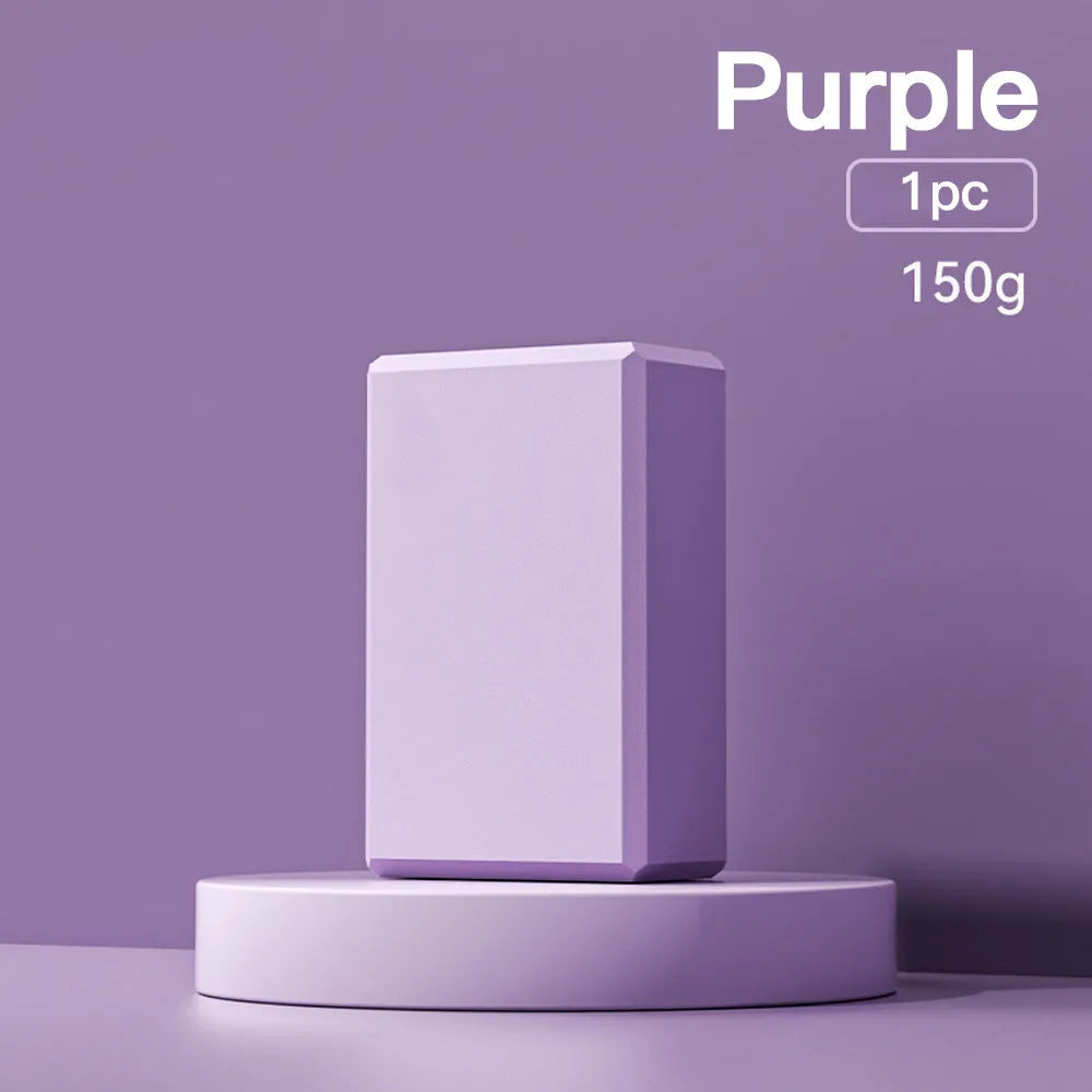 EVA yoga block with hexagonal ridges in solid colour for fitness training