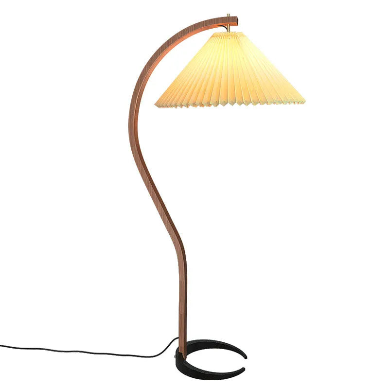 Vertical retro bedside lamp with sofa edge base showing log white and wine red lampshade options